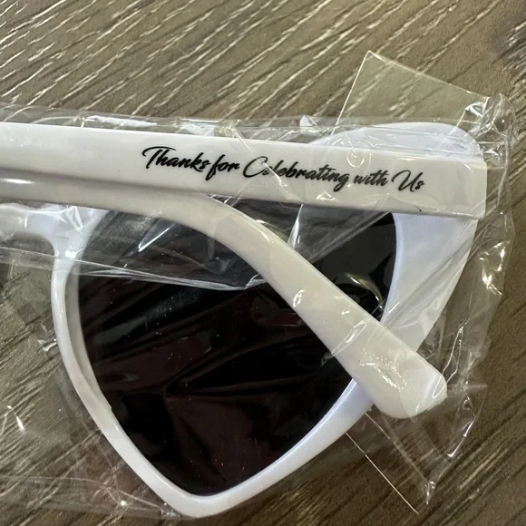 White heart custom sunglasses cute anniversary cocktail 